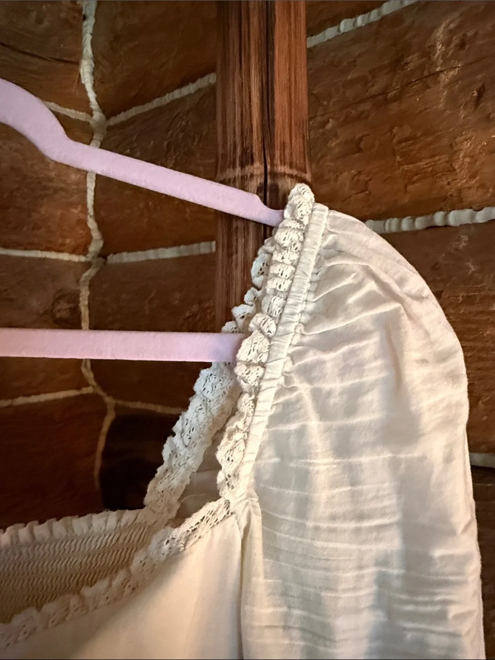 Cream Peasant Corset Top with Long Puff Sleeves